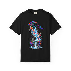 Grow Through the Flood Tee large front print on a Black Comfort Colors 1717 tee