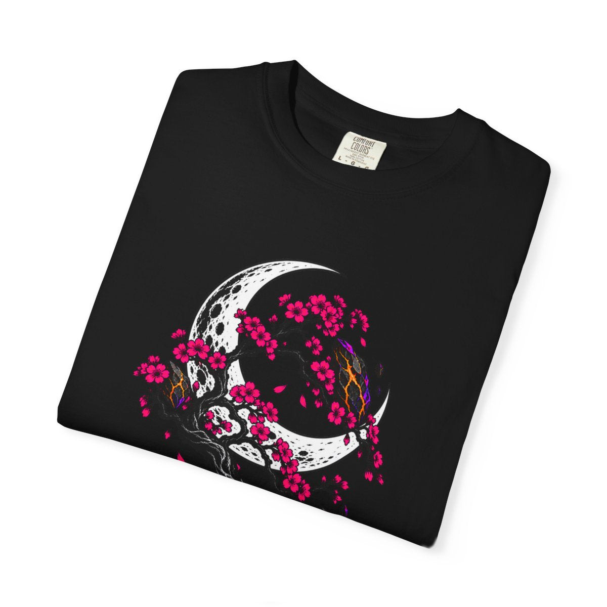 Midnight Learns to Bloom Tee folded front print detail
