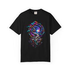 The Sky Broke Open Tee large front print on a Black Comfort Colors 1717 tee