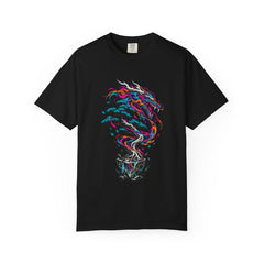 Wind Has Teeth Tee large front print on a Black Comfort Colors 1717 tee