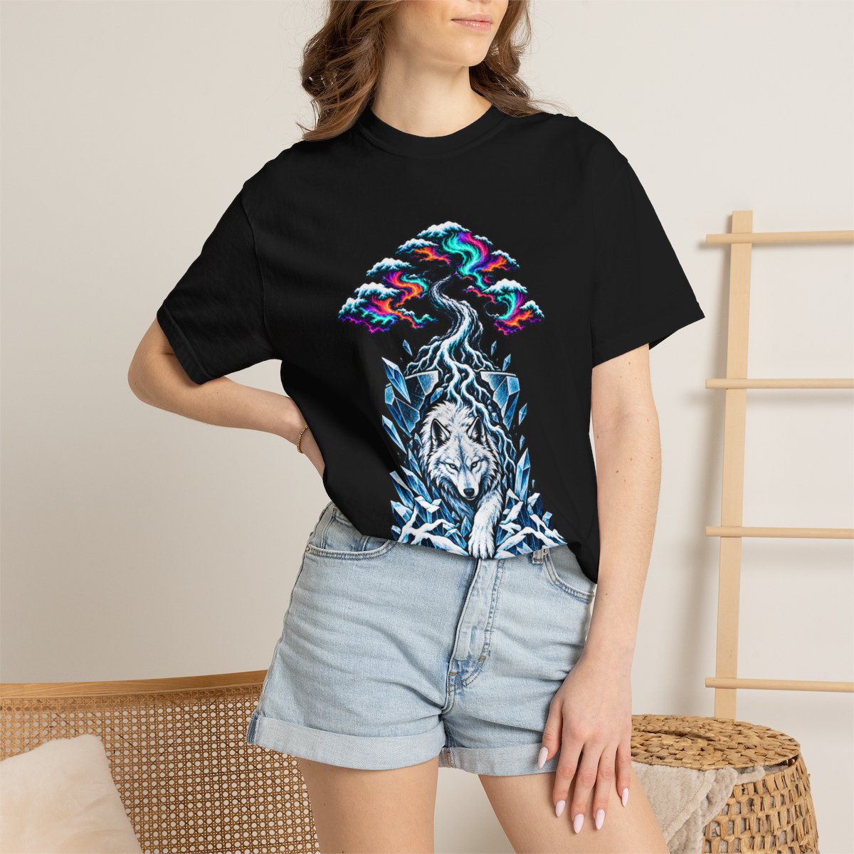 Winter Refuses to Die Tee worn Printify context view on a Black Comfort Colors 1717 tee