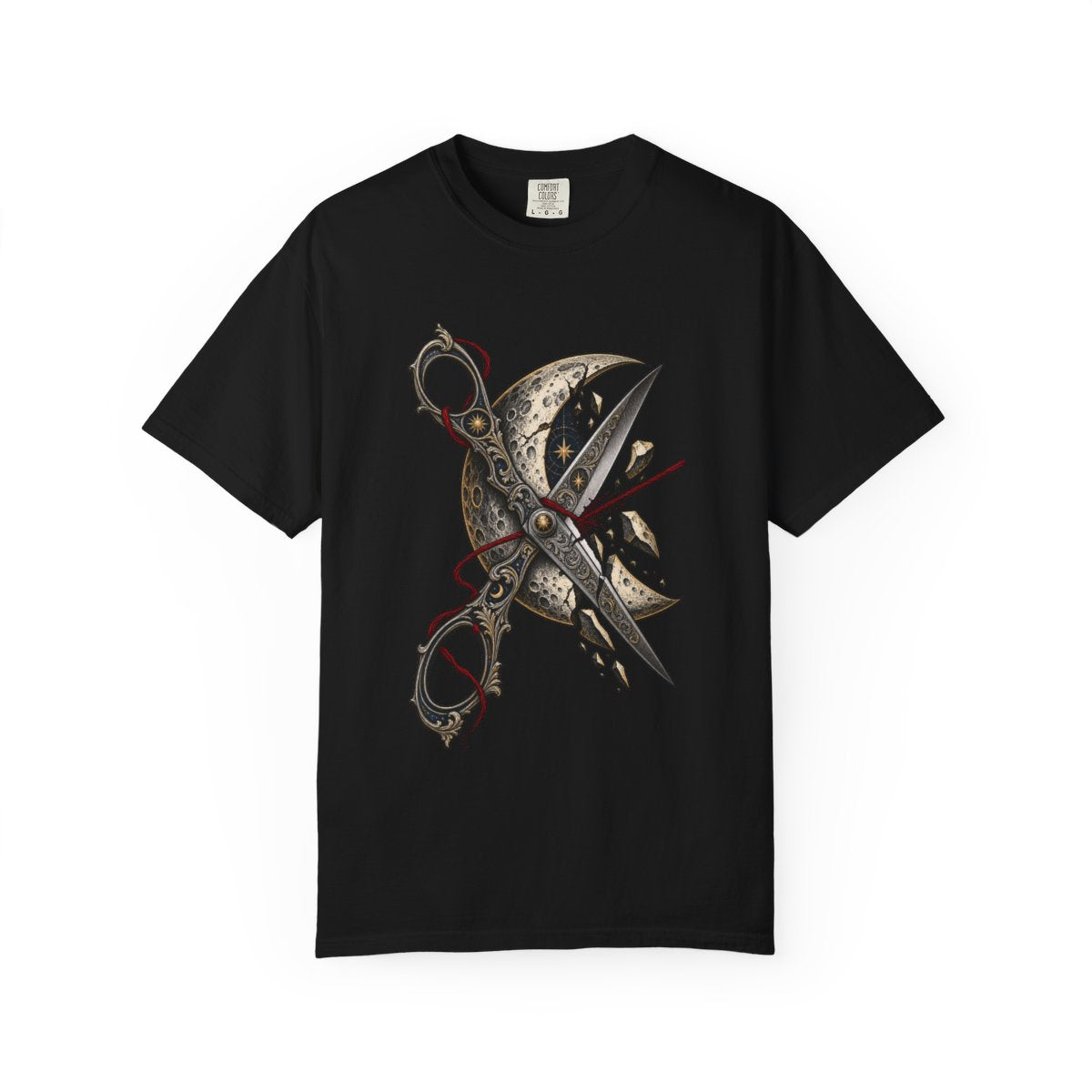 Cut the Future Loose Tee large front print on a Black Comfort Colors 1717 tee