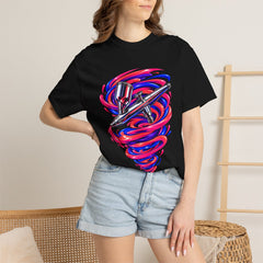 Make a Beautiful Mess Tee worn Printify context view on a Black Comfort Colors 1717 tee
