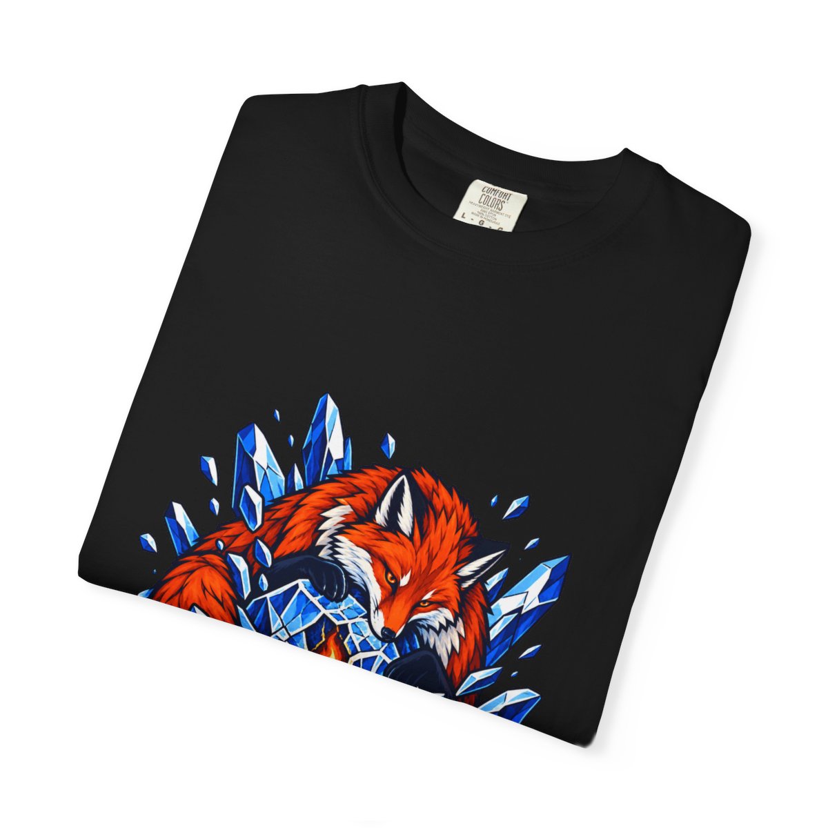 Fire Under Ice Tee folded front print detail