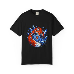 Fire Under Ice Tee large front print on a Black Comfort Colors 1717 tee