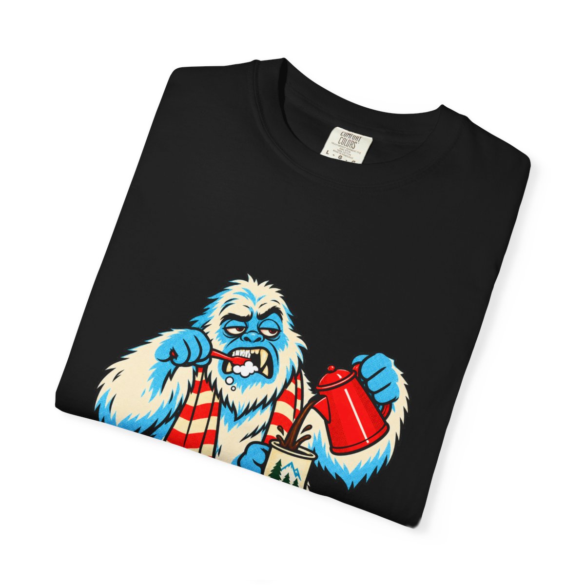 Yeti Another Cup Tee folded front print detail
