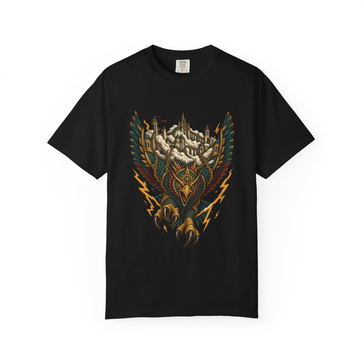 Carry the Storm Tee large front print on a Black Comfort Colors 1717 tee