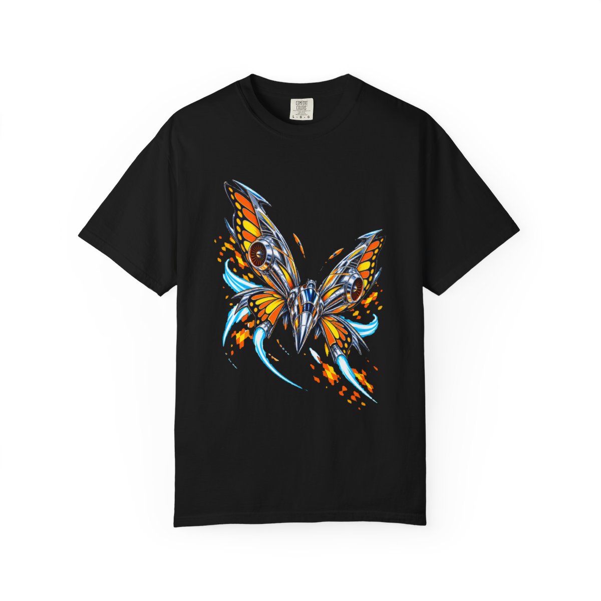 Redline Monarch Tee large front print on a Black Comfort Colors 1717 tee