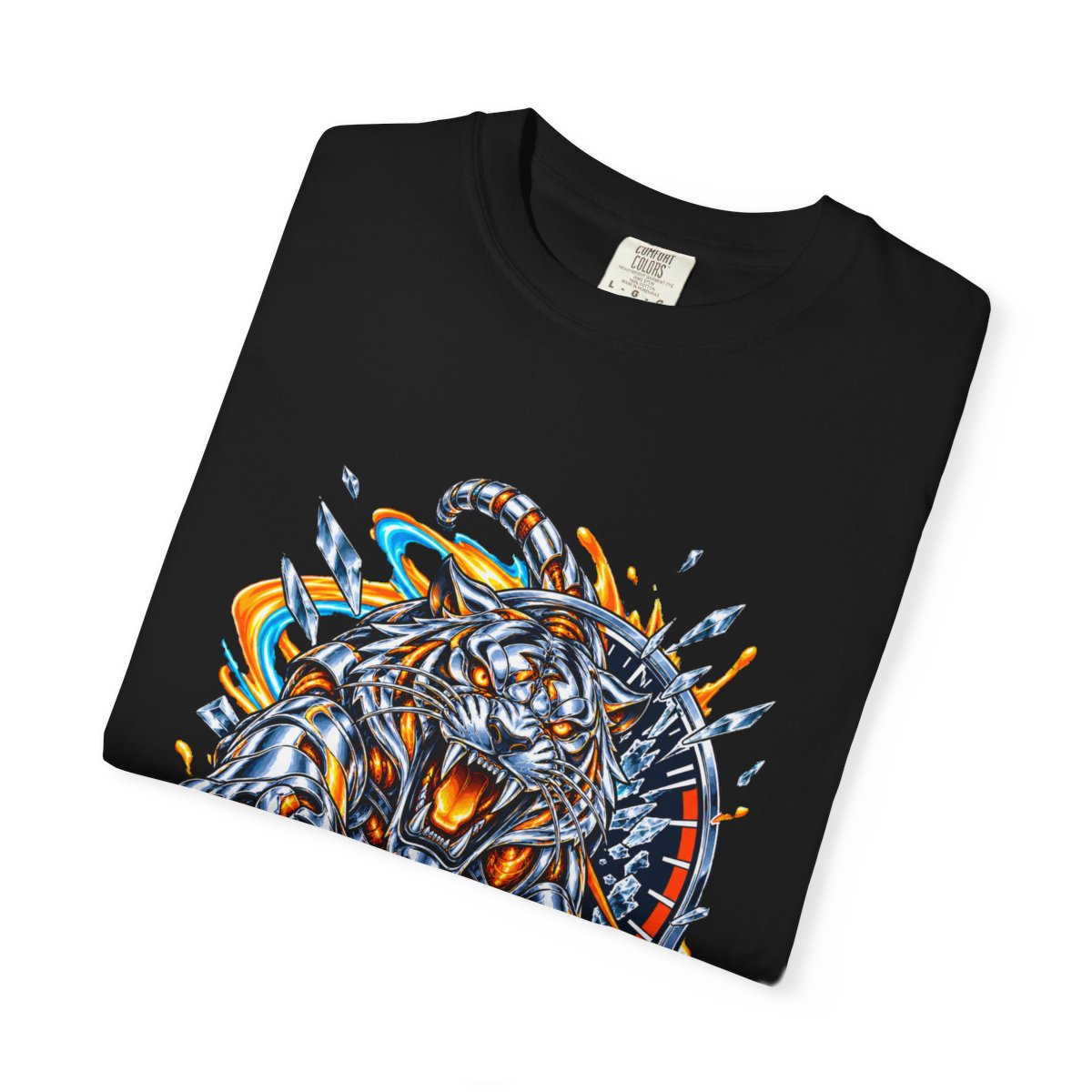 The Future Has Claws Tee folded front print detail