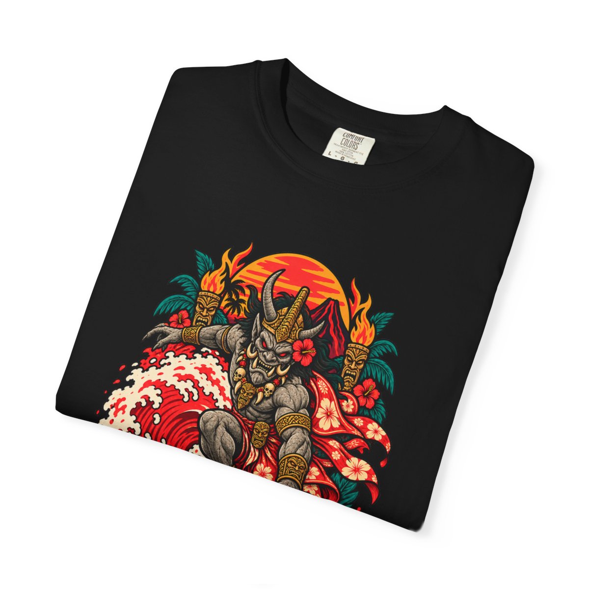 Red Tide Royalty Tee folded front print detail