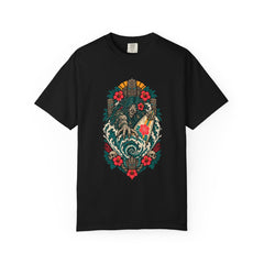 The Undertow Knows Your Name Tee large front print on a Black Comfort Colors 1717 tee