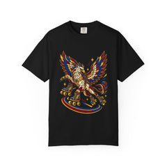 Claws Out, Wheels Down Tee large front print on a Black Comfort Colors 1717 tee