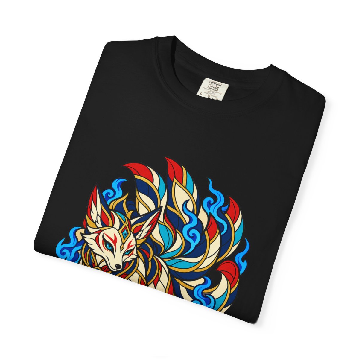 Foxfire on Eight Wheels Tee folded front print detail