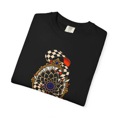 Bad Luck Blooms Tee folded front print detail