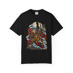 Moon Splitter Tee large front print on a Black Comfort Colors 1717 tee