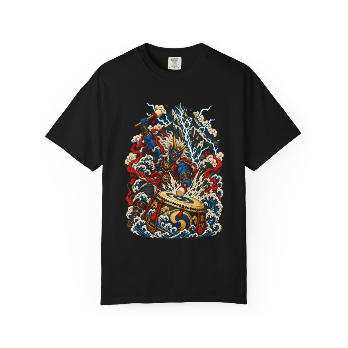 Mountain Breaker Tee large front print on a Black Comfort Colors 1717 tee