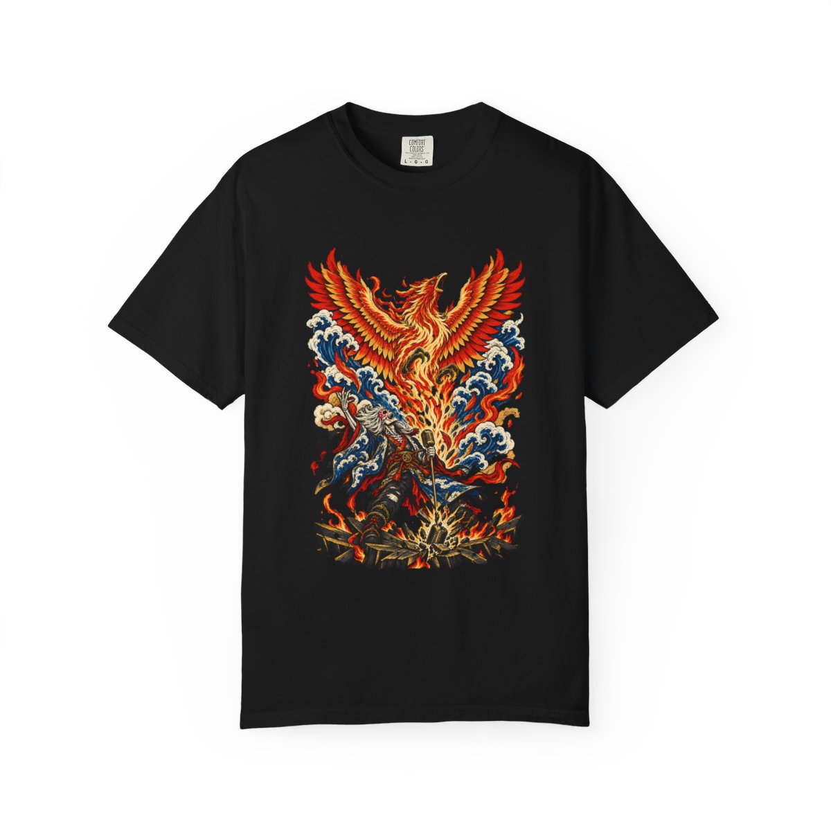 Phoenix Encore Tee large front print on a Black Comfort Colors 1717 tee