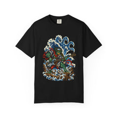 Undertow Bass Tee large front print on a Black Comfort Colors 1717 tee