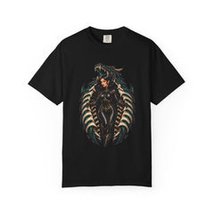 Dragon Skin Tee large front print on a Black Comfort Colors 1717 tee