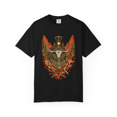 Last Train Below Tee large front print on a Black Comfort Colors 1717 tee