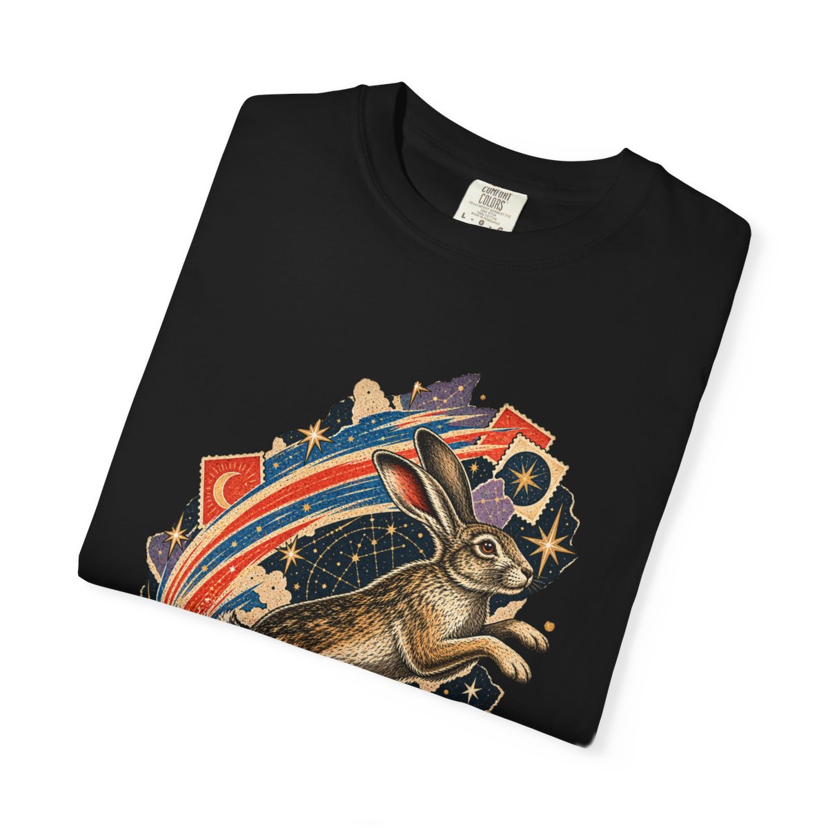 Comet Hare Tee folded front print detail