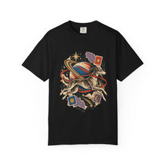Orbit Hound Tee large front print on a Black Comfort Colors 1717 tee