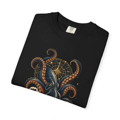Kraken Script Tee folded front print detail