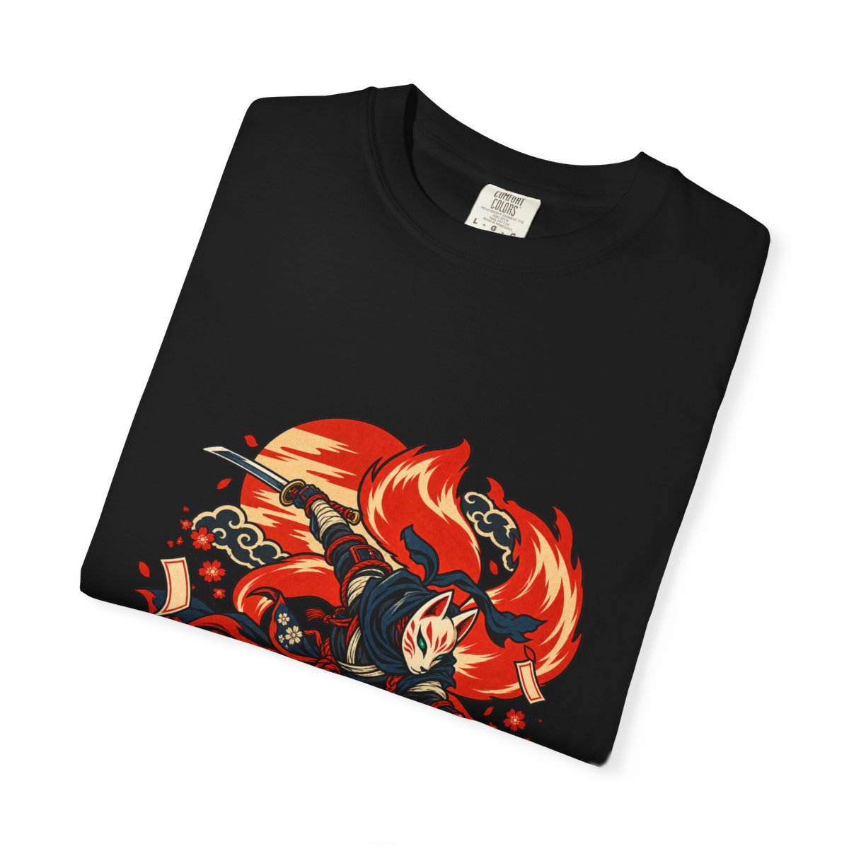 Kitsune Edge Tee folded front print detail