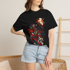 Moon Arrow Tee worn Printify context view on a Black Comfort Colors 1717 tee