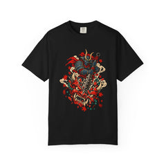 Oni Breaker Tee large front print on a Black Comfort Colors 1717 tee
