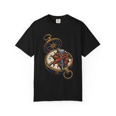 Canyon Compass Tee large front print on a Black Comfort Colors 1717 tee