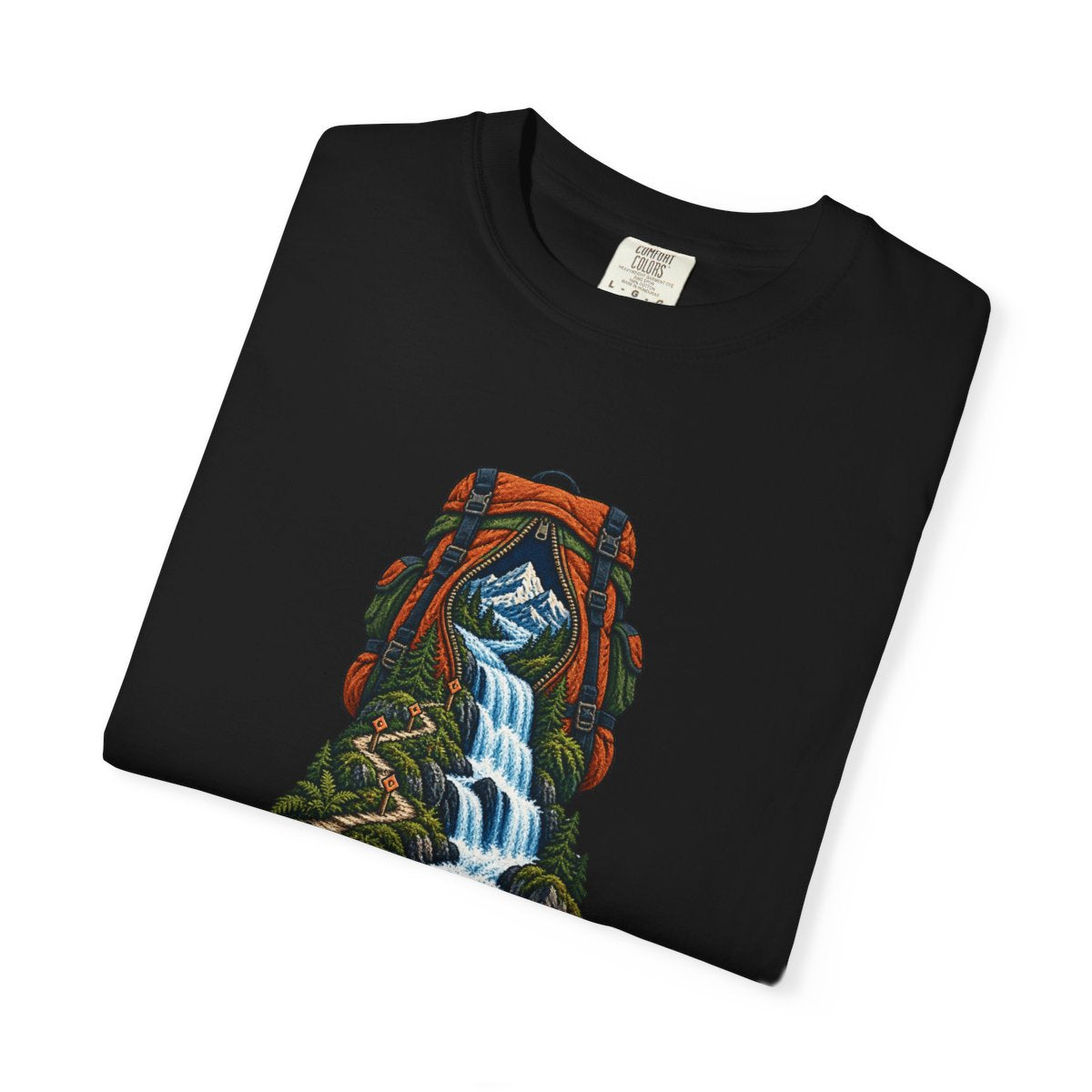 Trailbreak Pack Tee folded front print detail