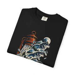 Wolfpack Lantern Tee folded front print detail