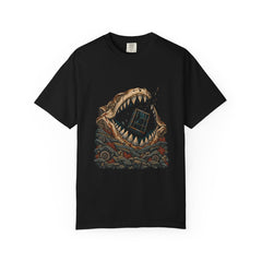 Megajaw Tee large front print on a Black Comfort Colors 1717 tee