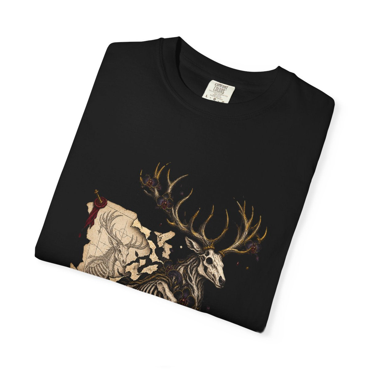 Inkbound Stag Tee folded front print detail