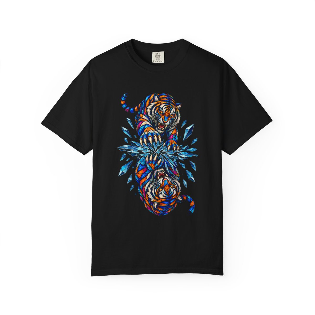 Mirrorclaw Tee large front print on a Black Comfort Colors 1717 tee