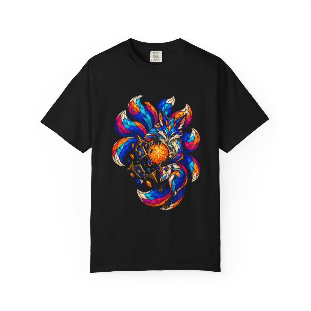 Stolen Sun Tee large front print on a Black Comfort Colors 1717 tee