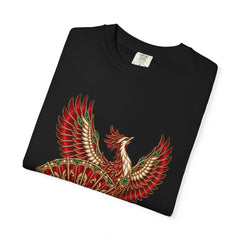 Firebird Fan Tee folded front print detail