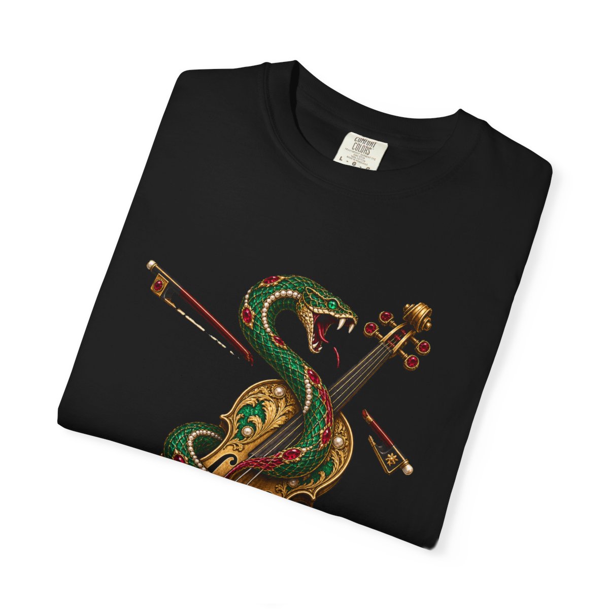 Viper Strings Tee folded front print detail
