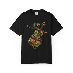 Viper Strings Tee large front print on a Black Comfort Colors 1717 tee