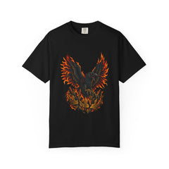 Wildfire Raven Tee large front print on a Black Comfort Colors 1717 tee