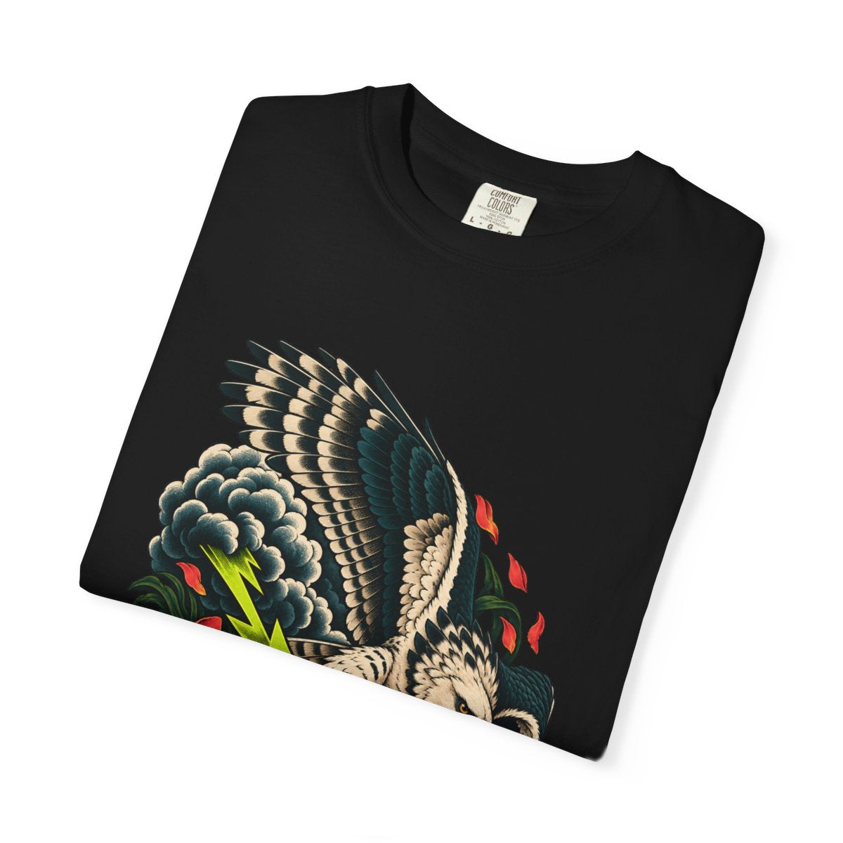 Stormbeak Tee folded front print detail