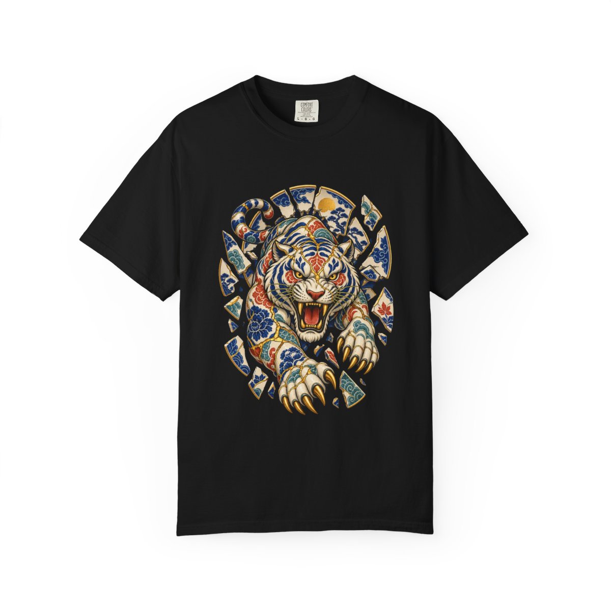 Kilnheart Tee large front print on a Black Comfort Colors 1717 tee