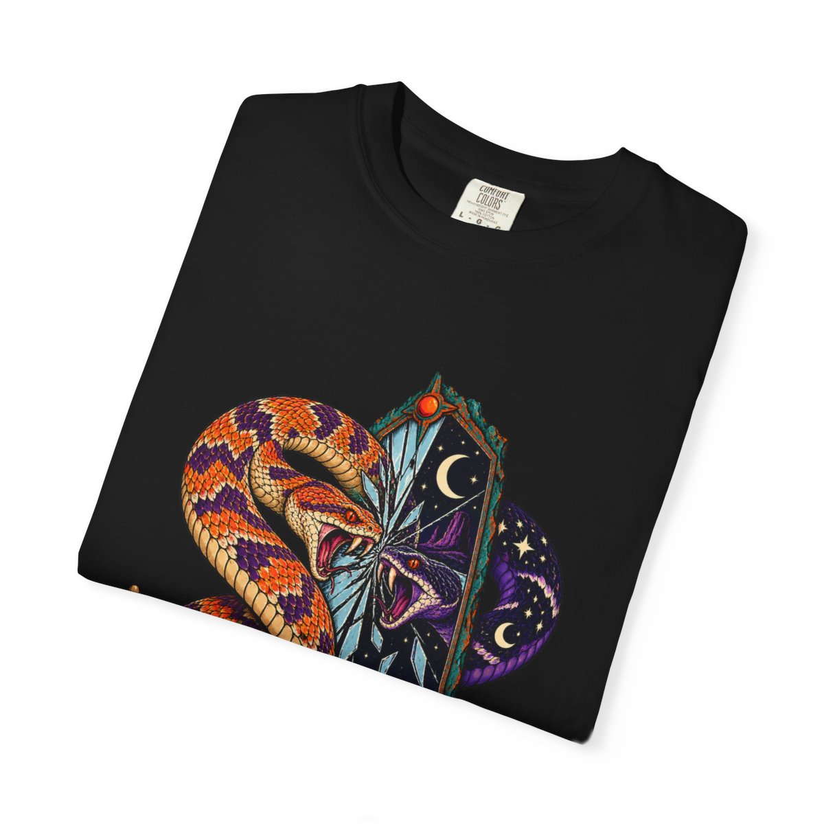 Mirrorfang Tee folded front print detail