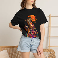 Sunhowl Tee worn Printify context view on a Black Comfort Colors 1717 tee