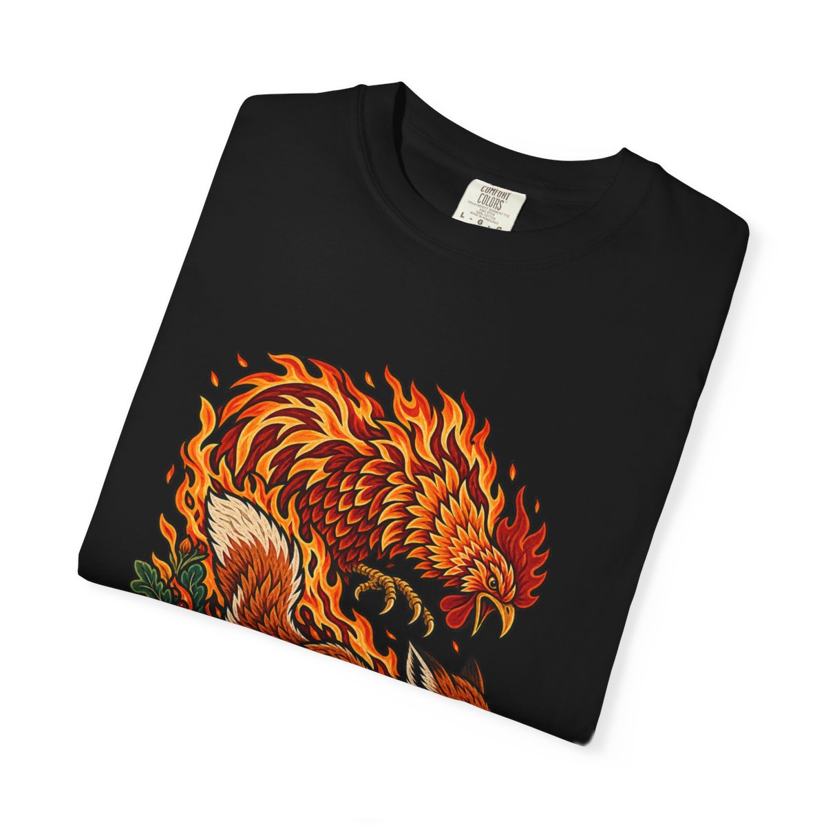 Cinderfox Tee folded front print detail
