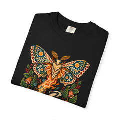 Moth Lantern Tee folded front print detail
