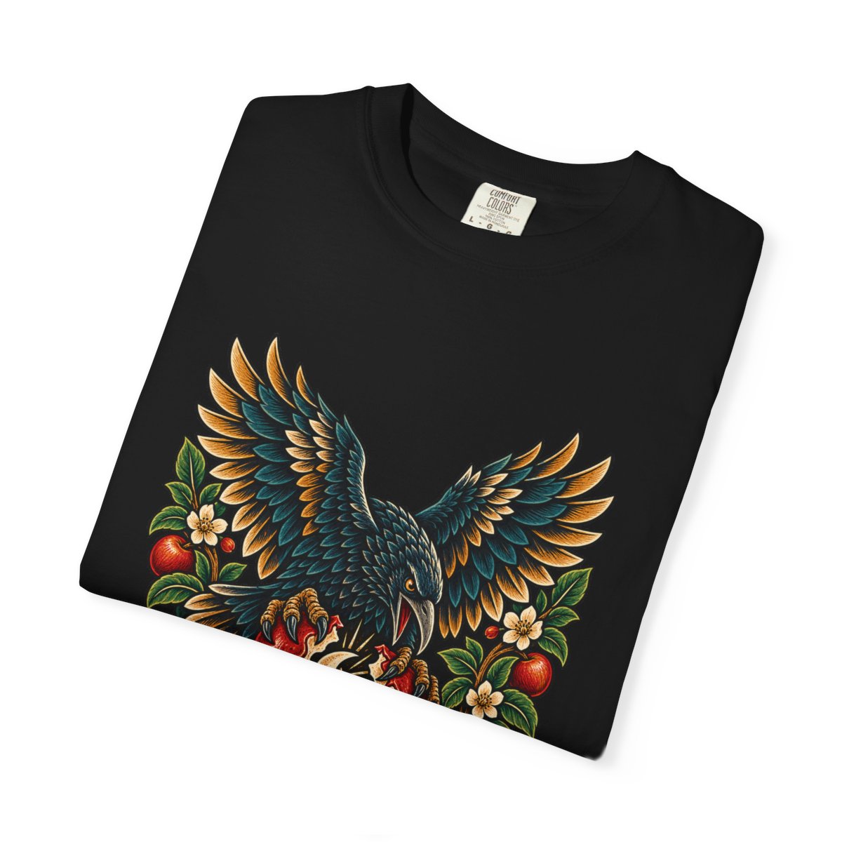 Orchard Omen Tee folded front print detail