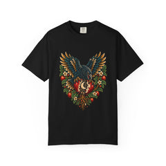 Orchard Omen Tee large front print on a Black Comfort Colors 1717 tee