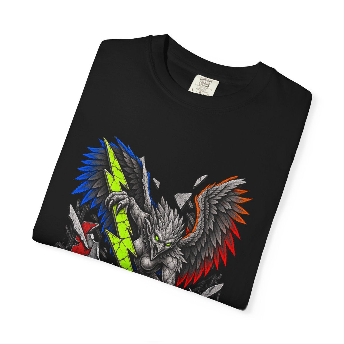 Billboard Harpy Tee folded front print detail